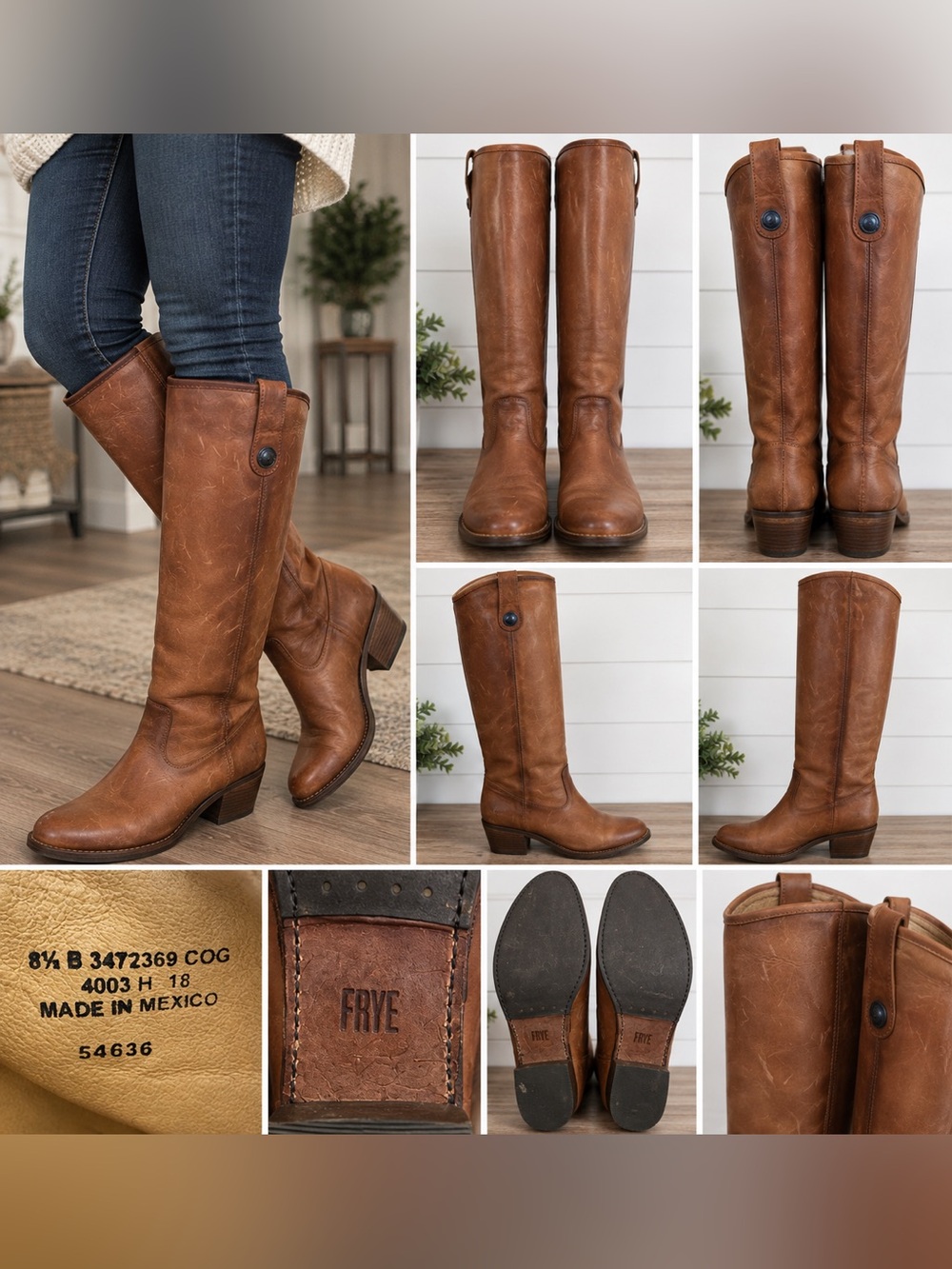 Frye Women’s Brown Leather Knee High Boots Size 8.5 B